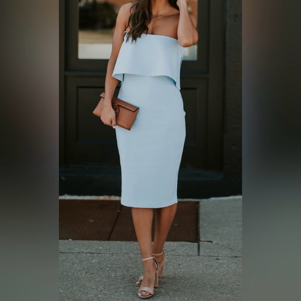 Likely Driggs Light Blue Flouncy Sleeveless Dress Size 0